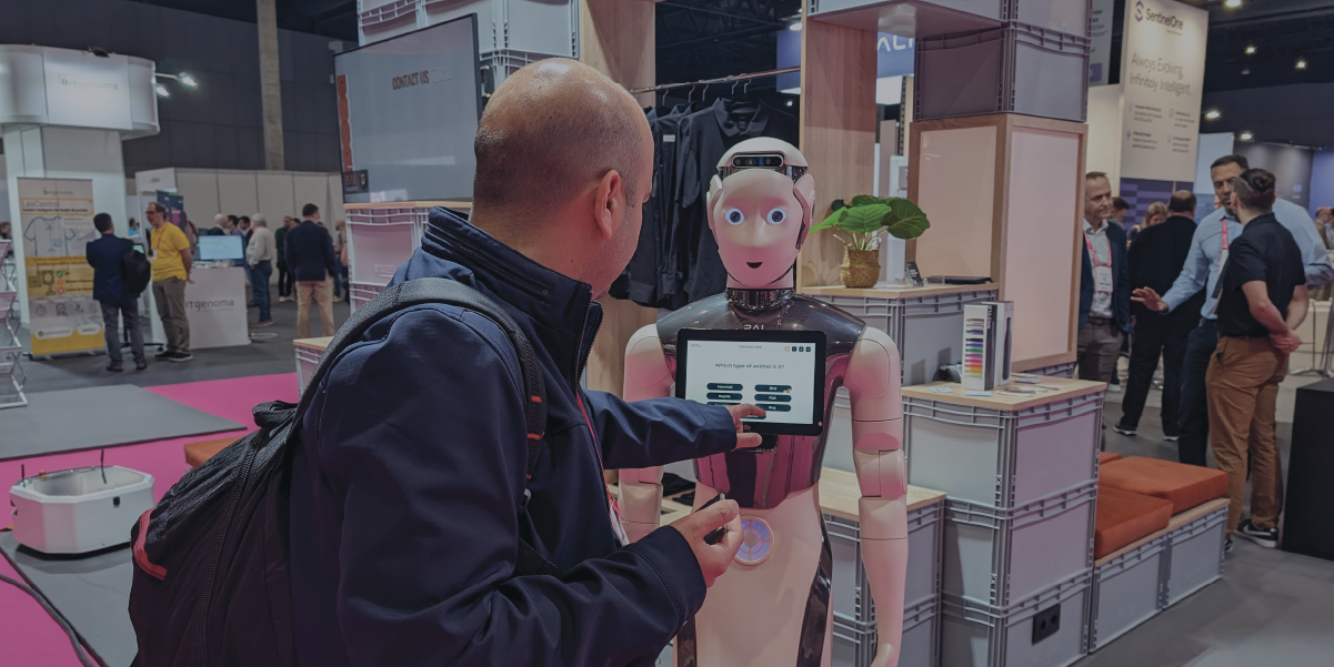 ARI as a humanoid receptionist and visitor guide at global IT company Ayesa