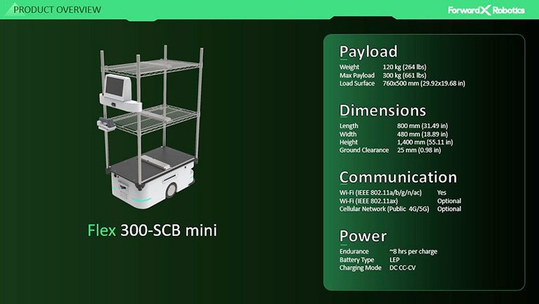 spec sheet for the forwardx flex 300-SCB.