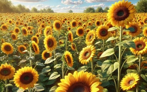 Investigación revela cómo los girasoles evitan causarse sombra entre unos y otros