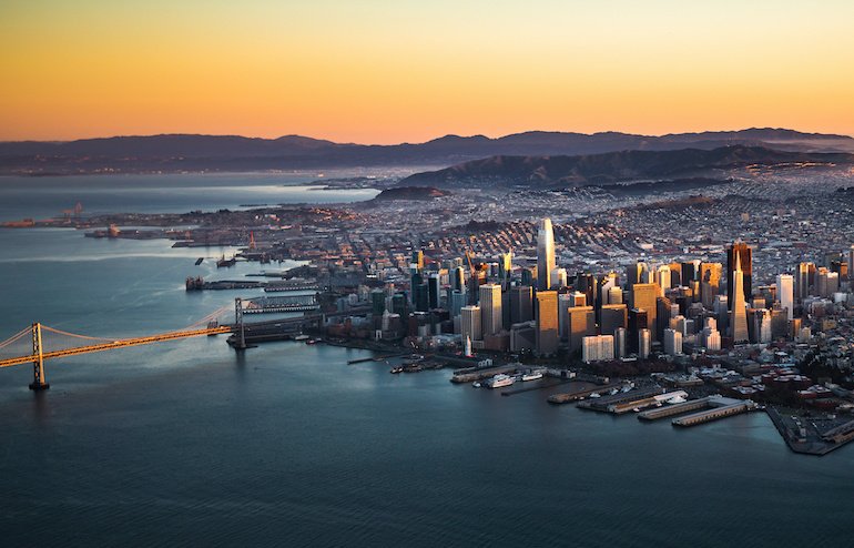 The San Francisco Bay Area, shown here, is a nexus of AI and robotics.