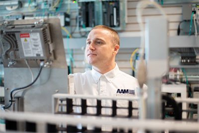 Caption: Academy of Evolved Manufacturing student troubleshoots a community tool. Credit: Rockwell Automation 