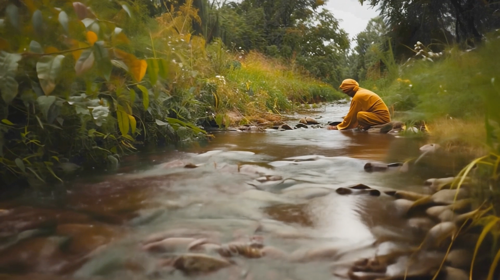 An image of a person in a stream.  