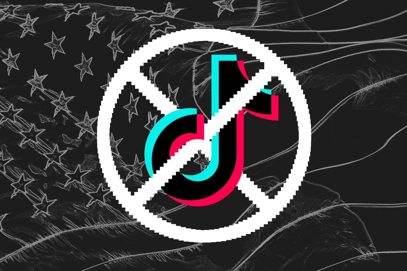 Photo illustration of Tik Tok logo in a ban symbol.