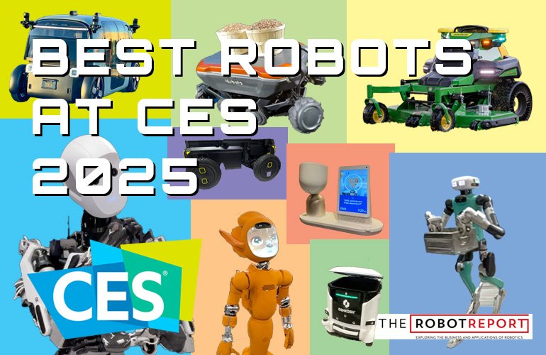 a montage of robots from the CES 2025 event.