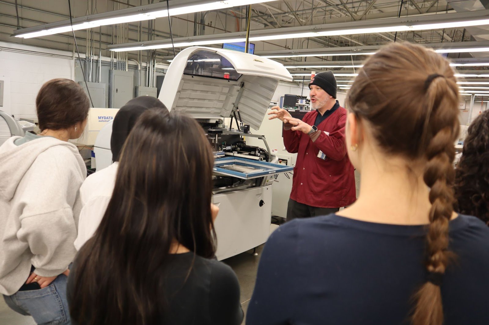 Rich Breault, the CEO at Lightspeed Manufacturing, teaching soldering curriculum to the Jumpstart cohorts. 