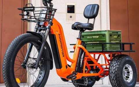 Rough-ready cargo e-trike rolls with 7-inch fat tires