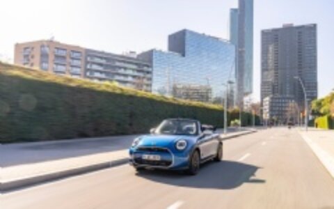 Postcard Story. The MINI Cooper Convertible S in Icy Sunshine Blue.