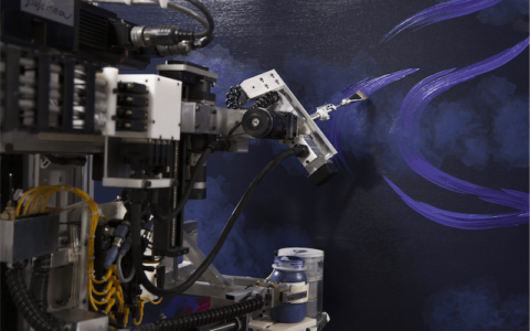 Former US Air Force engineer builds 10-foot tall, fully automated fine art painting robot
